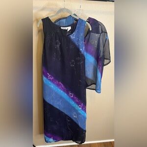 Vintage Pretty Pink Maxi Dress & Coverup Size Medium Long Dress